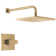 Modern Raincan Square Single-Function Shower Faucet Set, Valve Trim Kit, Rainfall Shower Head