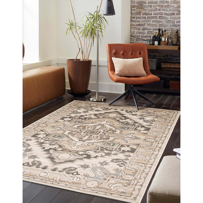 Tapis beige Gjovalin, Rectangle de 5 pi x 8 pi