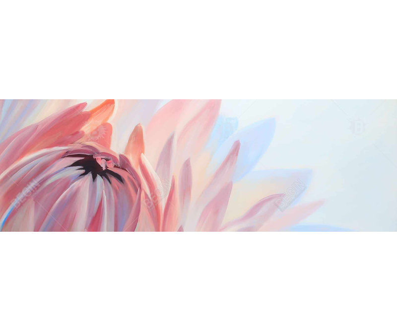Fleur de lotus pastel - reproduction encadrée avec passe-partout pour la décoration intérieure