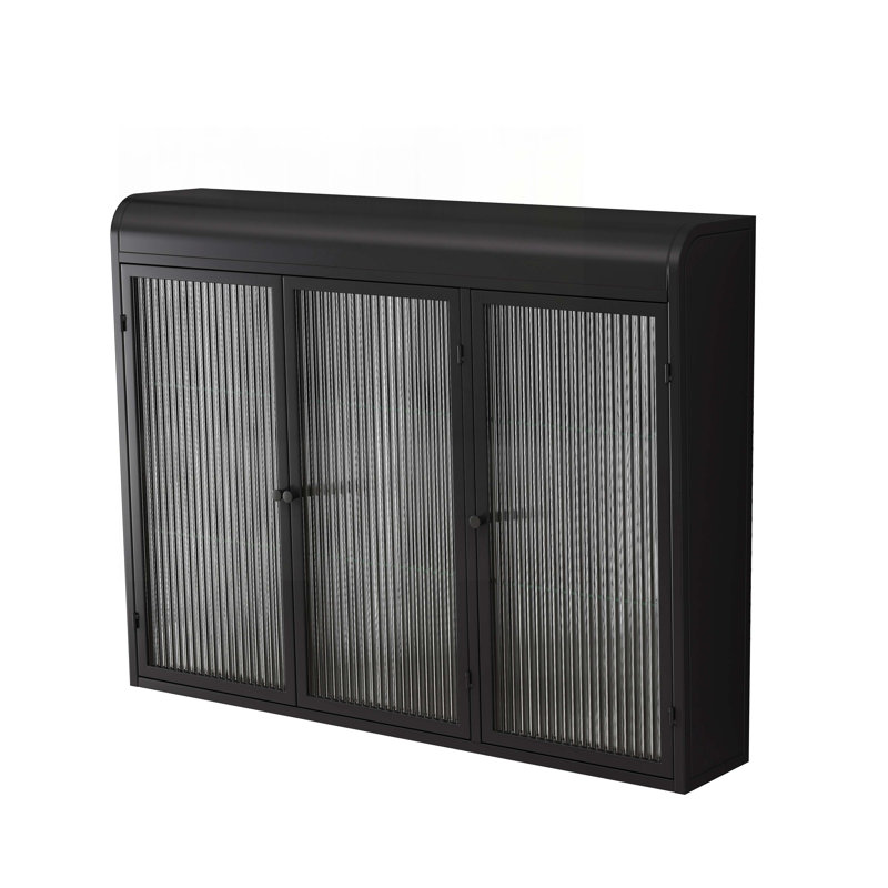 Buffet 3 portes en verre, Noir