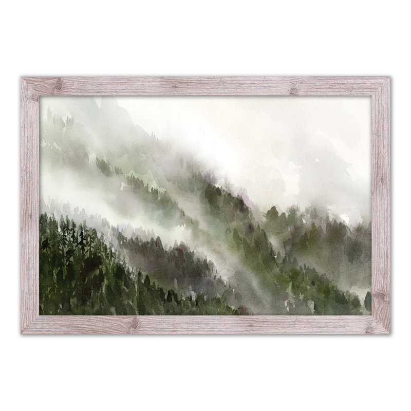 Misty Woods - Peinture, H 24 po x l 36 po x P 0,75 po, Cadre photo blanc en acrylique