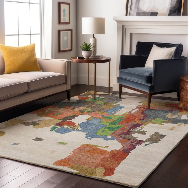 Premium Machine Washable Birchview AMF1028 Abstract Rug, Rectangle 10' x 14'