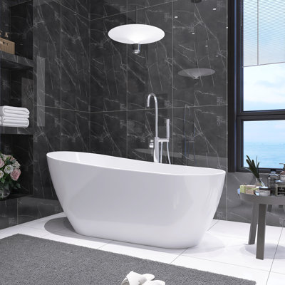 67" X 31.5" Freestanding Tub Acrylic Soaking Bathtub