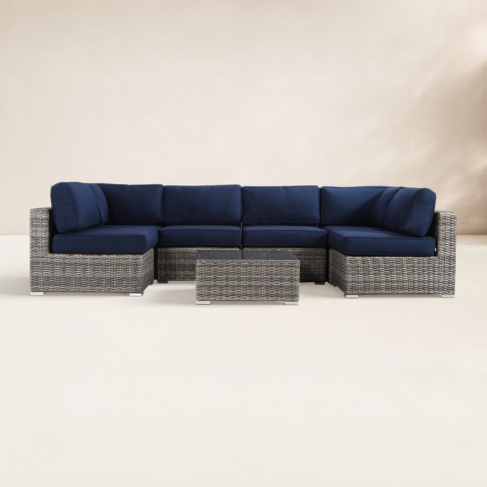Tonioni 4-Person Sunbrella® Patio Seating Group, Sunbrella Navy Blue