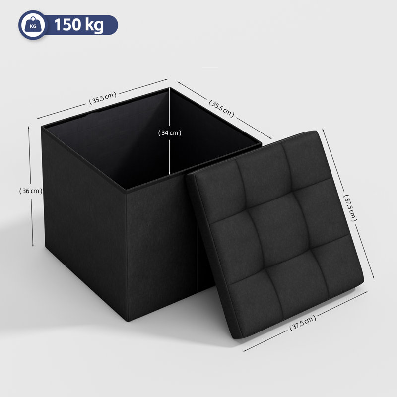 37.5cm Wide Standard Ottoman, Black