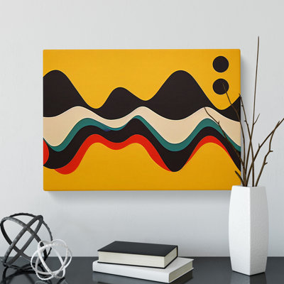 Scandinavian Soundwave Art Abstract - Wrapped Canvas Print