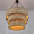 Cohlton 5-Light Matte Black 3-Tiered Hand Woven Natural Rattan Chandelier Modern Ceiling Light
