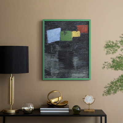 Prisme foncé I, reproduction encadrée - bois massif