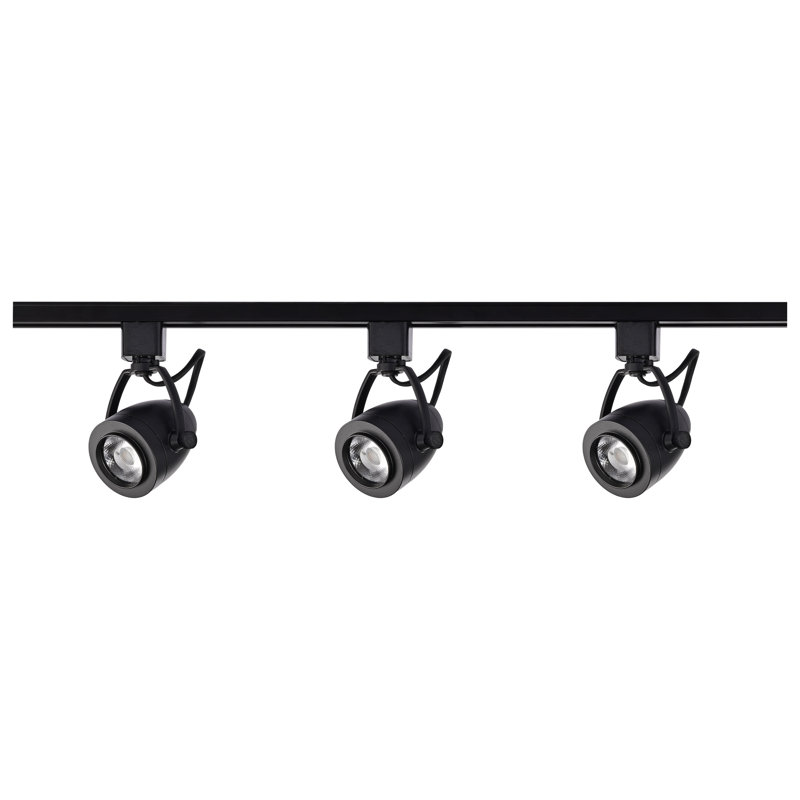 Ensemble d'éclairage sur rail 3 lumières 3 watts à DEL 12 watts par tête 3000K 4 pieds 36 degrés , Noir