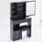 29.2" Left Drawer Desktop Vanity Table With Cushioned Stool, Right Sliding Mirror, Multi Layer High Capacity Storage, Practical Fashionable Dresser, Suitable For Small Space-1940332214