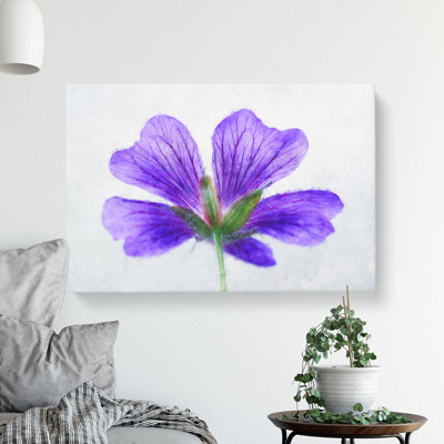 Purple Geranium Flower - Wrapped Canvas