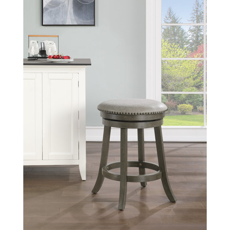 Tabouret de comptoir pivotant 26 po Beedle, Gris antique / gris tourterelle