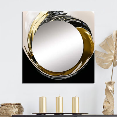 Dely - Peinture abstraite miroir carré pour décoration murale