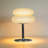 Beige Glass “burger” Table Lamp With Tri-color E26 Bulb, Plug-in Design