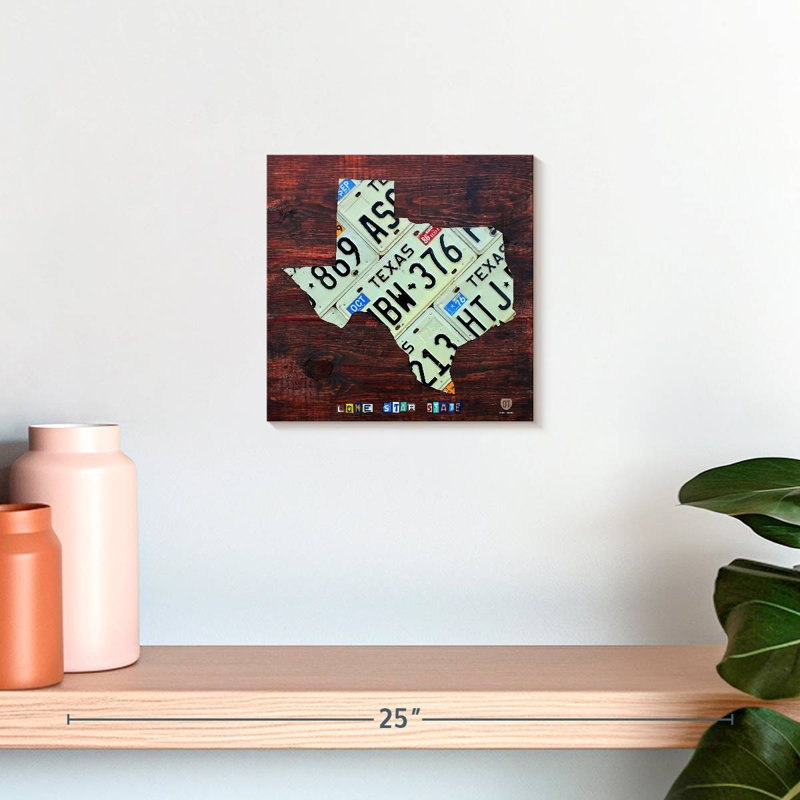 Aliaz Texas License Plate Map Large