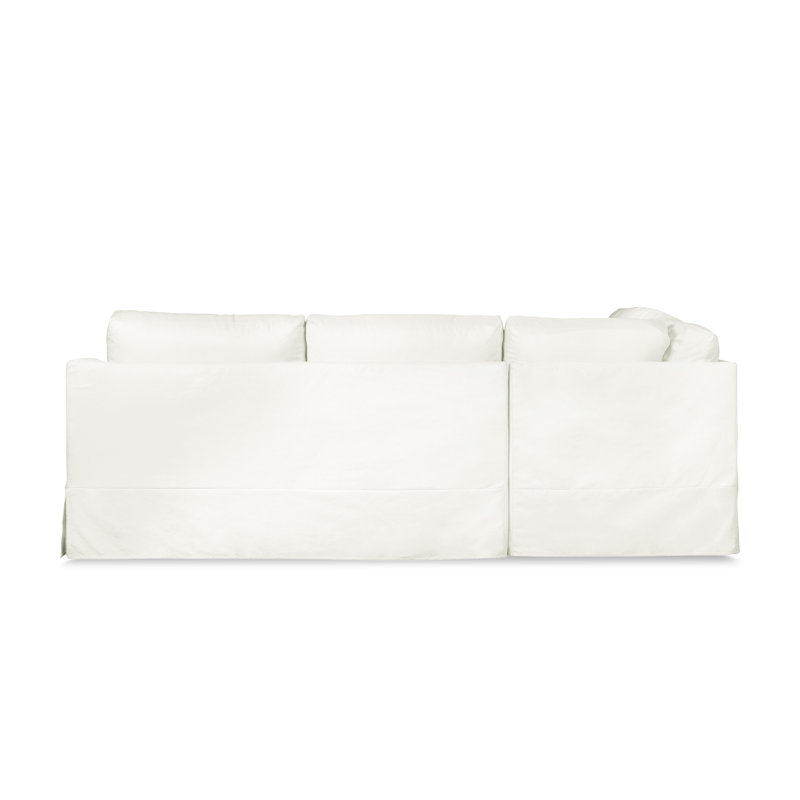 Cranbrook Slipcovered Sectional with Feather Blend Cushions, Bayou Off White Canvas