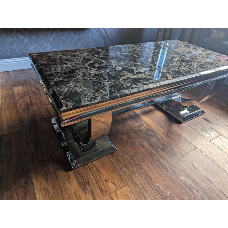 Cassanda Trestle Marble Coffee Table