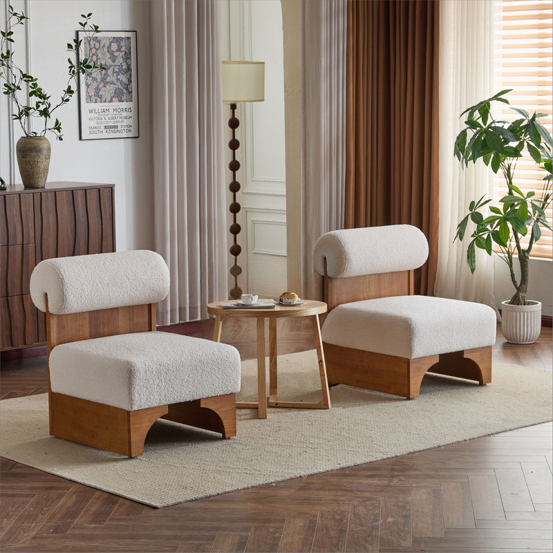 Méridienne moderne avec structure en bois massif et dossier roulé, revêtement Boucle doux et durable, idéale pour le salon, la chambre à coucher ou le bureau