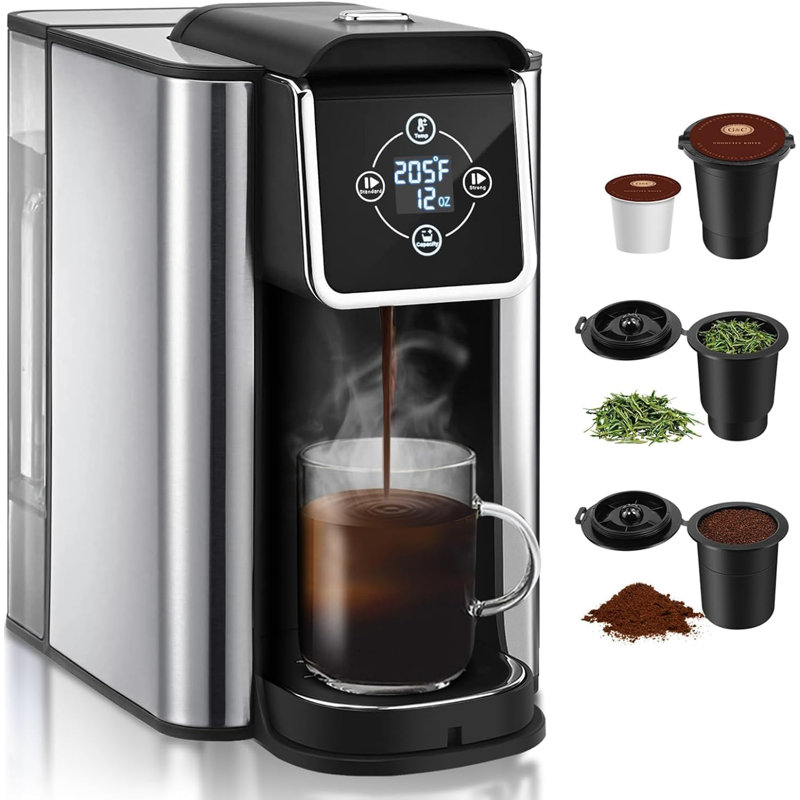 Cafetière 3-en-1 SIFÈNE: K-Cup, café moulu, thé, température / force personnalisée, réservoir de 50 oz
