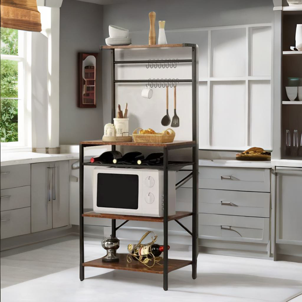 Anastasios Industrial 5 Tier Kitchen Baker's Rack With Storage Shelves