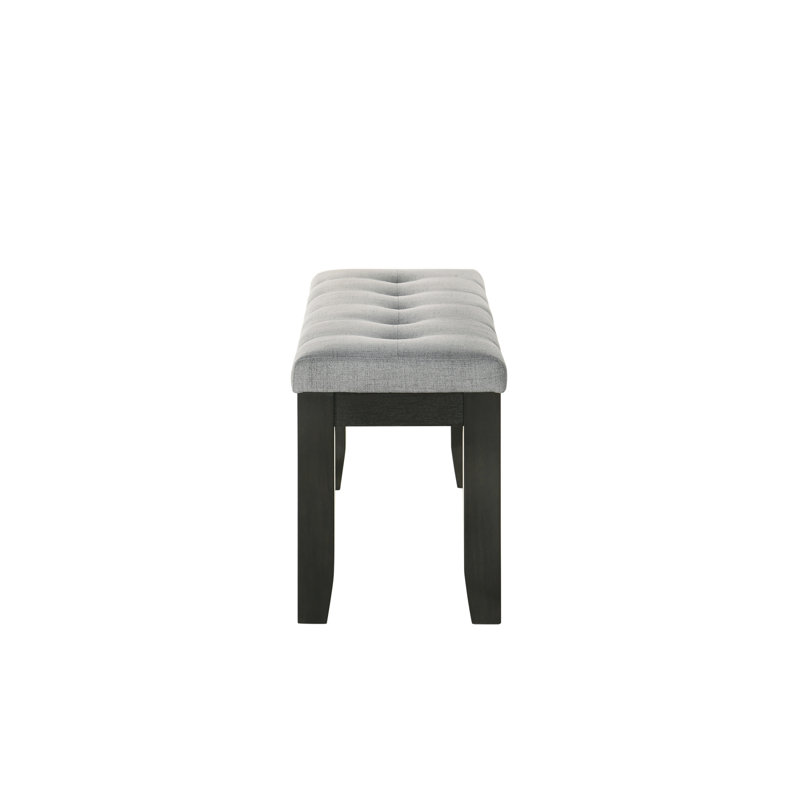 1pièce de style contemporain banc gris tissu capitonné capitonné pieds en bois de chambre à coucher salon de salle à manger mobilier blé finition gris anthracite