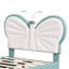 Kids Upholstery Butterfly Bed, Mixed Velvet & PU Leather Headboard With LED Antennae Lights & Adjustable Height, European Single (90 X 200 cm) -597116833