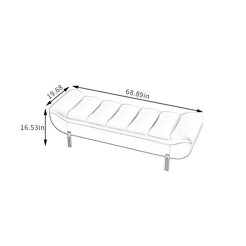 Banc rembourré en microfibre Cuper, Beige / brun clair