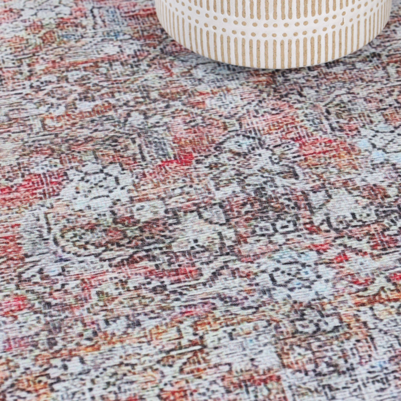 Tapis intérieur de ferme à motif géométrique 100% polyester Superior Lottie, Rectangle 5 pi x 7 pi 6 po