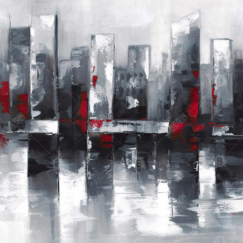 Abstract cityscape - 32"x32" art on canvas