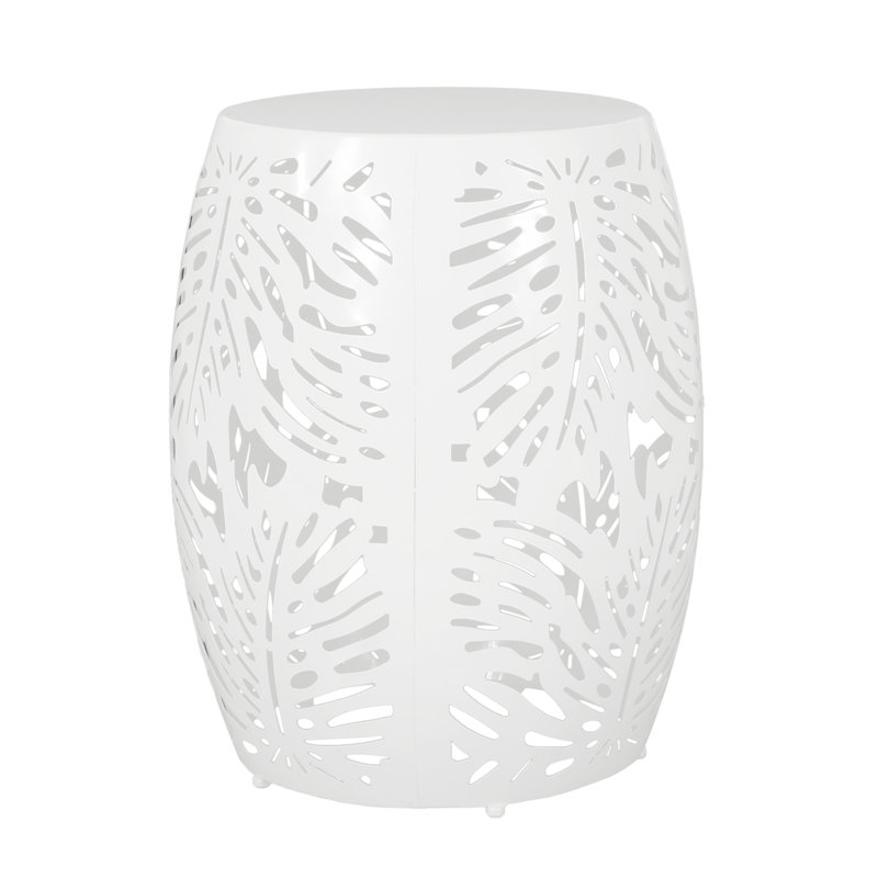 Metal End Table -Large, White