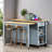 47 inch Kitchen Island with Extendable Dining Table, Rubber Wood Veneer Kitchen Table with Internal Storage Rack, Power Outlet, Kitchen island with Storage 2 Drawers 2 Cabinet-798133859