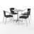 Haverhill 27.5'' Square Aluminum Indoor-Outdoor Table Set with 4 Rattan Chairs-86324064-86324061