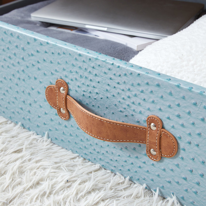 DormCo Texture Underbed Storage Drawer with Wheels - Blue/Bronze