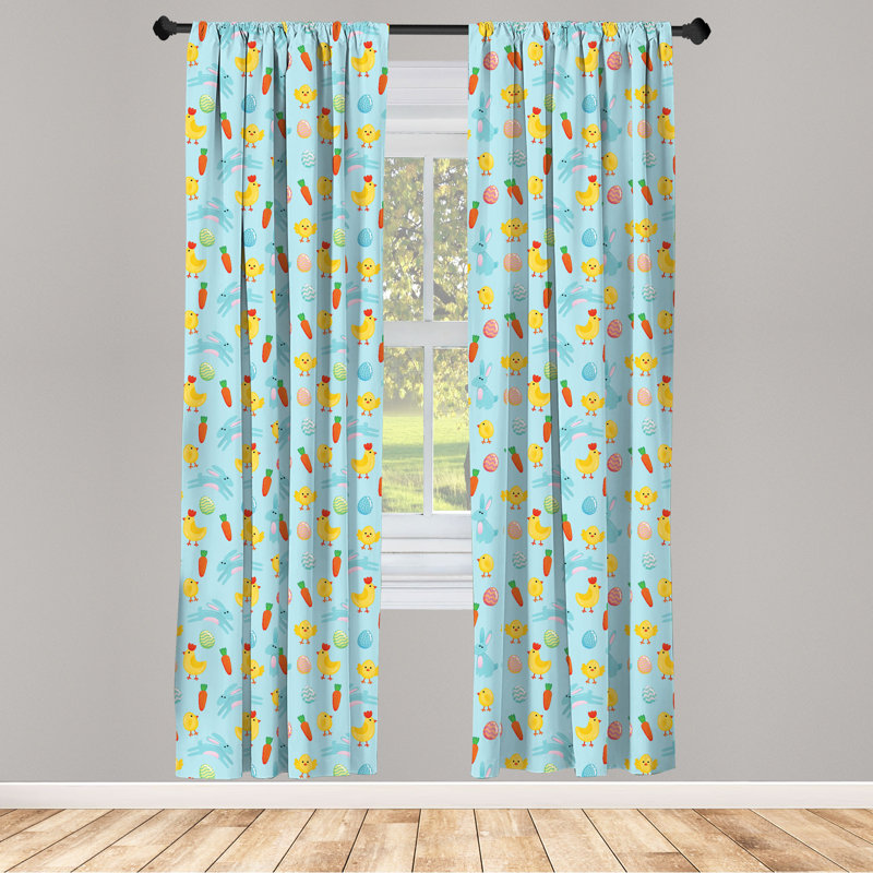 Semi-Sheer Rod Pocket Curtain Panels, 28" x 95"