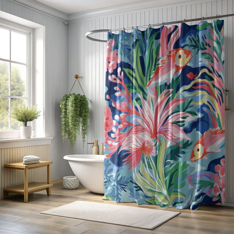 Rideau de douche standard 1 pièce, H 74 po x l 71 po