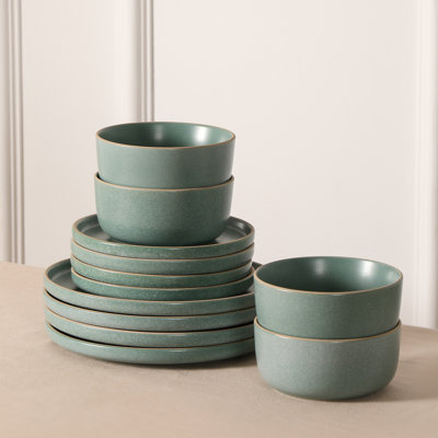 Earth & Clay Amber 12-Piece Dinnerware Set Stoneware