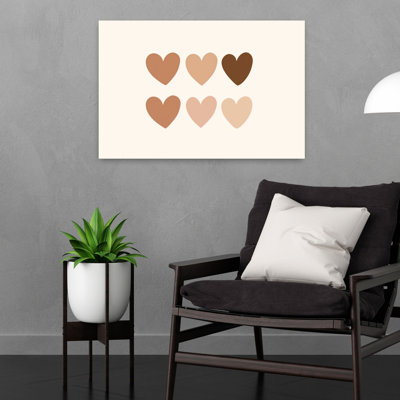 Shades Of Love Hearts, impression d'art contemporain abstrait minimaliste