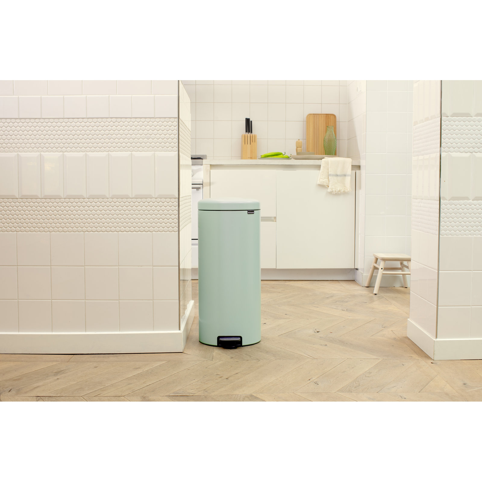 Brabantia Newicon 8gal Step-On Trash Can, Jade Green