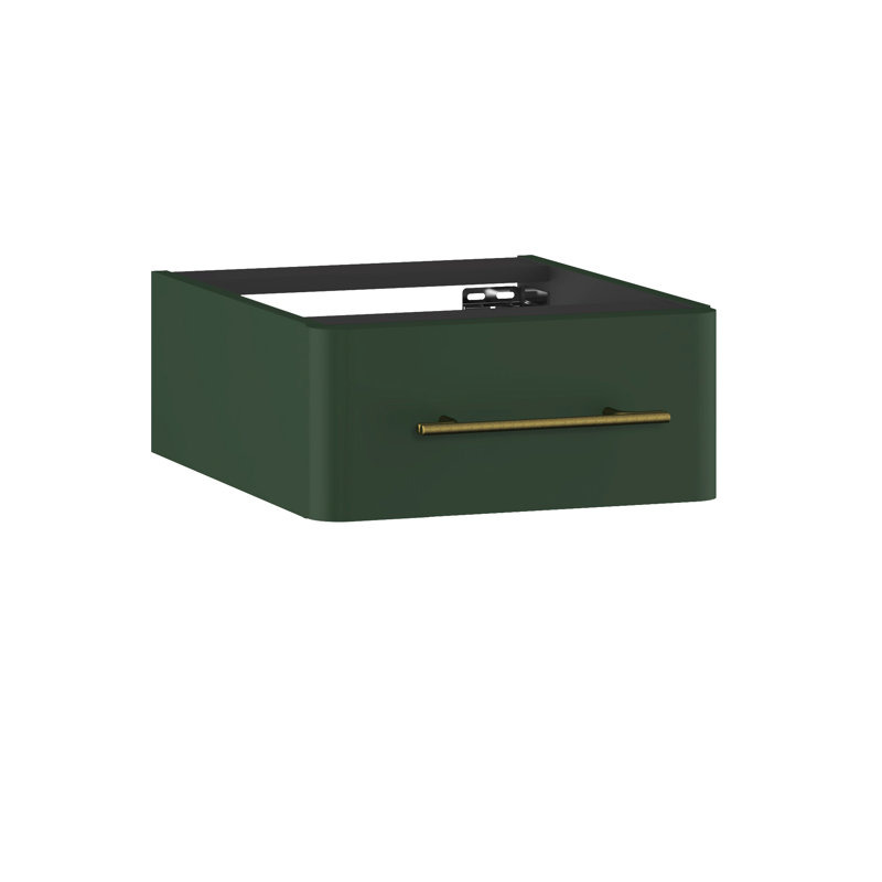 Ashaud Wall Bathroom Storage, Conifer Green Supermatt/Gold