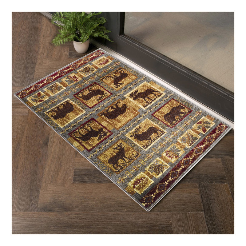 Nature's Nest GC_CBL3004 Multi Lodge Area Rug, Runner 2'7" x 7'3"