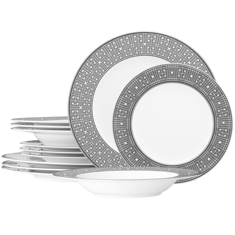Noritake Infinity 12-Piece Dinnerware Set, Service For 4, Graphite