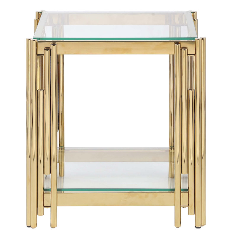 Stylish Glass Top Square End Table, Perfect for Any Room in Your Home