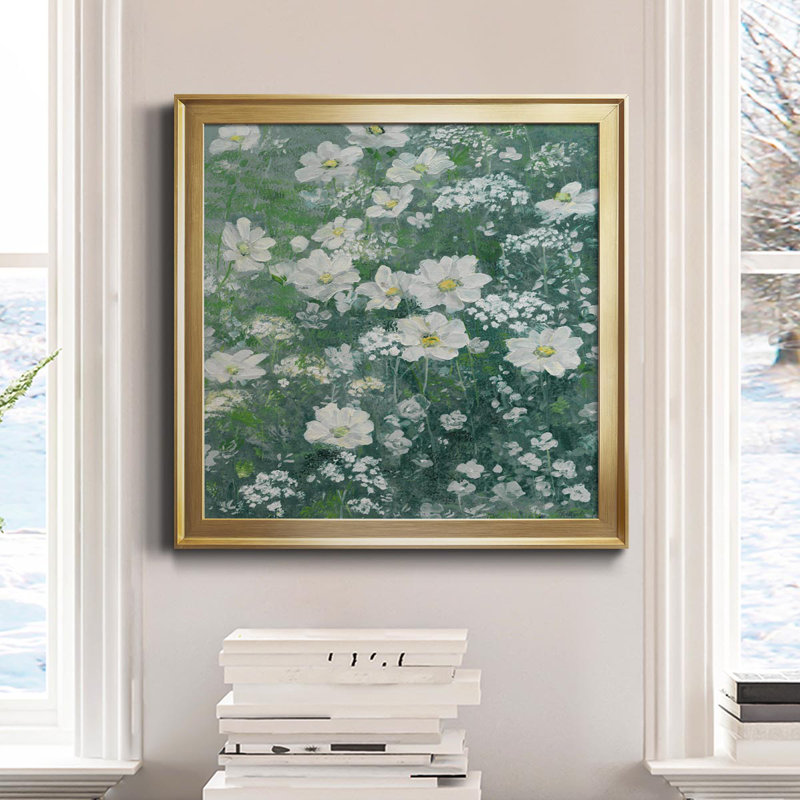 Springtime Garden - Peinture sur toile encadrée, Cadre doré, H 34,5 po x l 34,5 po x P 1,5 po