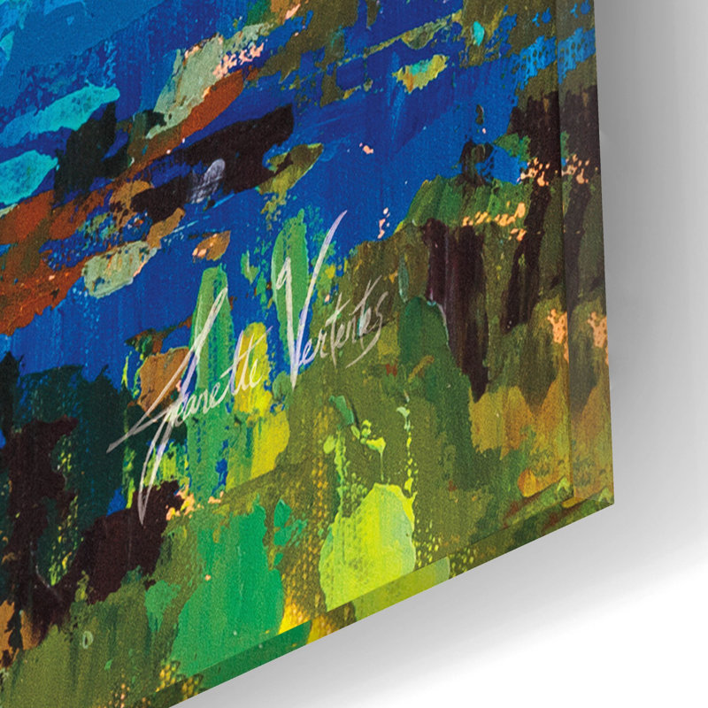 «Lakeside» par Jeanette Vertentes, art mural en verre acrylique, H 12 po x l 12 po x P 0,13 po
