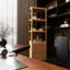 Armoire de rangement mince avec porte à volets et 3 tablettes à niveaux, idéale pour organiser et économiser de l'espace