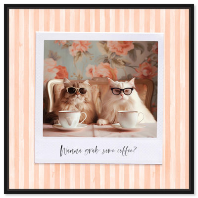Coffee Date Polaroid Canvas Kids Art Prints by Art Remedy