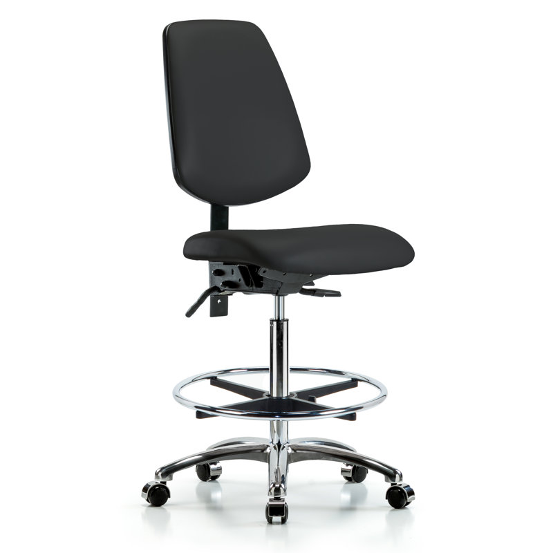 Chaise de dessinateur Torin, Noir, Roulettes, Non inclus