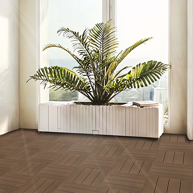 Ensemble de tuiles de terrasse en plastique composite de 35 pièces, les terrasses en composite résistent à la rouille, à l'eau, aux intempéries, à l'intérieur et à l'extérieur, faciles à bricoler et à entretenir, idéales pour les patios, les b