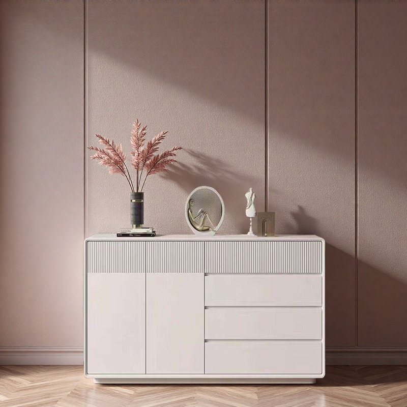 Vitrine crème style minimaliste moderne, H 35,43 po x l 47,24 po x P 15,75 po