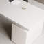 Bureau blanc rectangulaire en bois massif avec 4 tiroirs, bureau